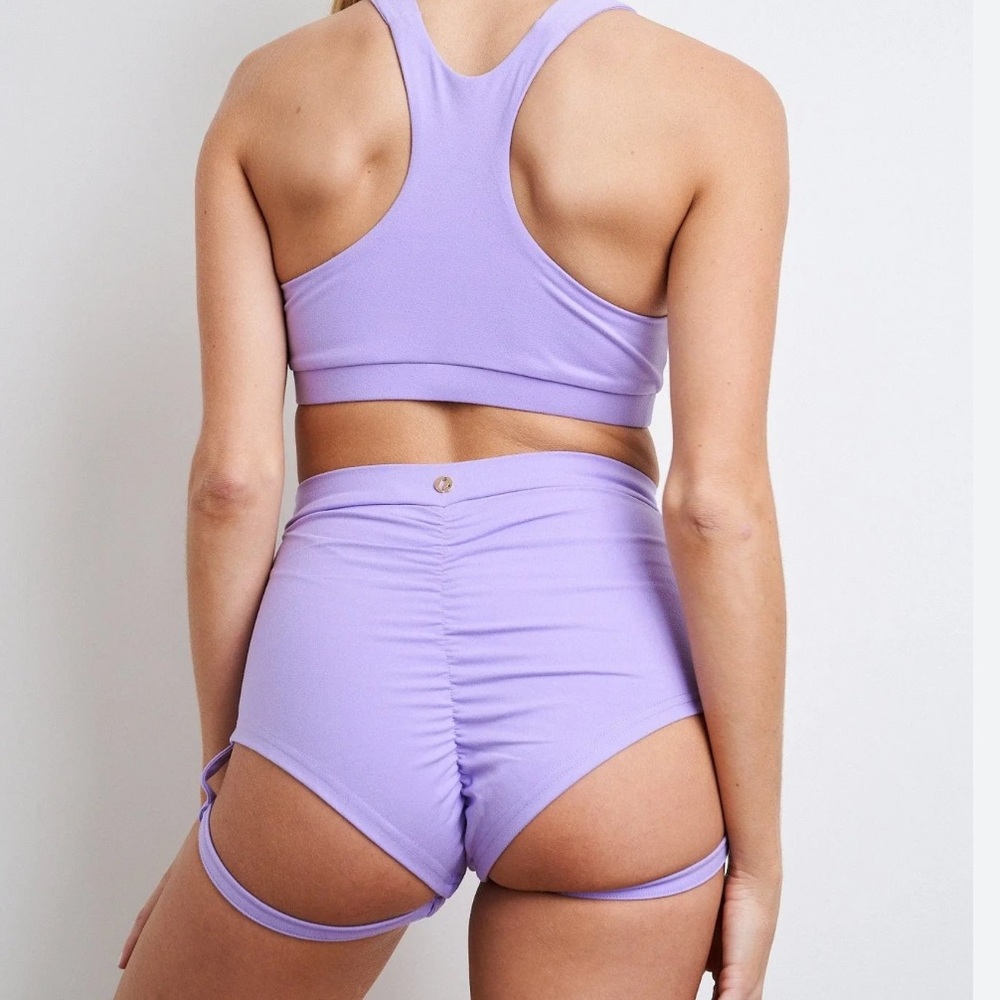 Lure You High Waist Garter Shorts in Lavender 💜